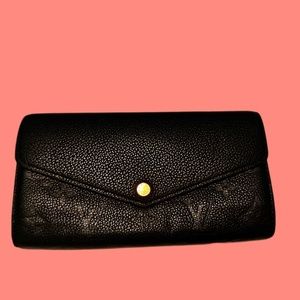 Louis Vuitton Black Sarah Wallet - Monogram Empreinte Leather, 19x10.5cm